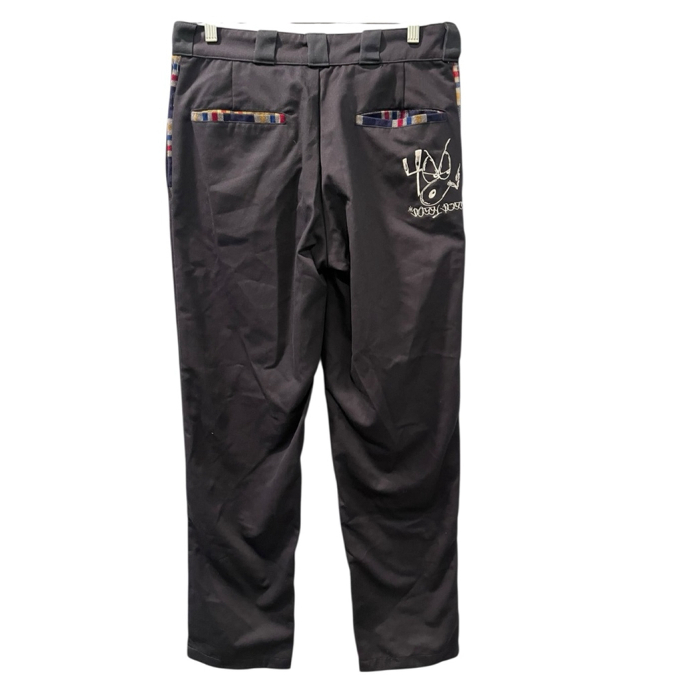 4Hunnid x Snoop Dogg Embroidered Chino Pants Size 30 Plaid Embroidered Hip Hop